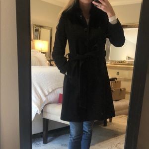 Via Spiga fur black coat size 0, fits like a Small